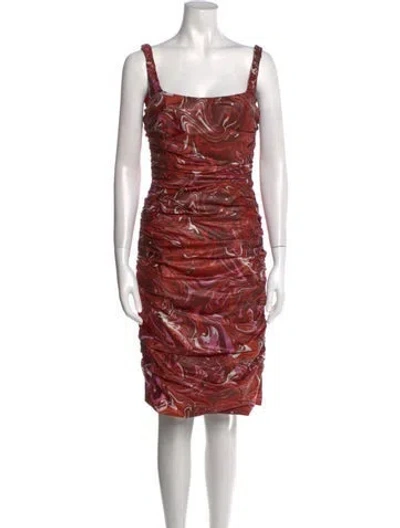 Pre-owned Maisie Wilen Printed Knee-length Dress In Orange