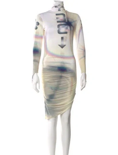 Pre-owned Maisie Wilen Printed Knee-length Dress In Yellow