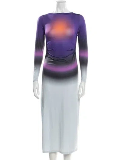 Pre-owned Maisie Wilen Printed Long Dress In Purple