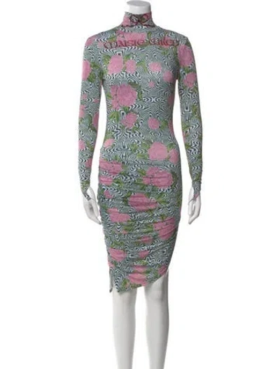 Pre-owned Maisie Wilen Printed Mini Dress In Green