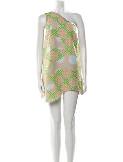 Pre-owned Maisie Wilen Printed Mini Dress In Green