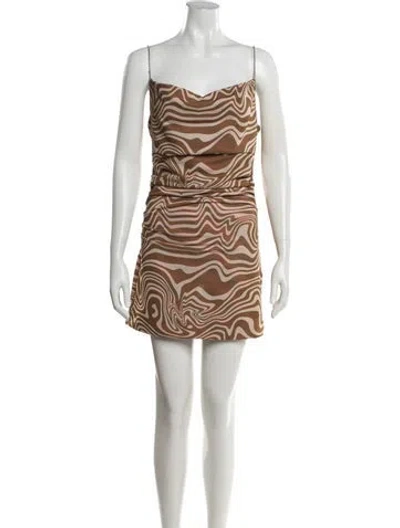 Pre-owned Maisie Wilen Printed Mini Dress In Neutrals