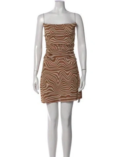 Pre-owned Maisie Wilen Printed Mini Dress In Neutrals