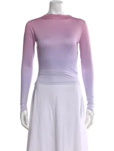 Pre-owned Maisie Wilen Printed Mock Neck Top In Purple