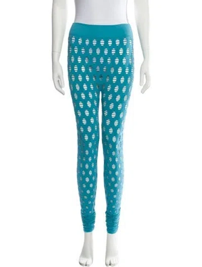 Pre-owned Maisie Wilen Printed Skinny Leg Pants In Blue