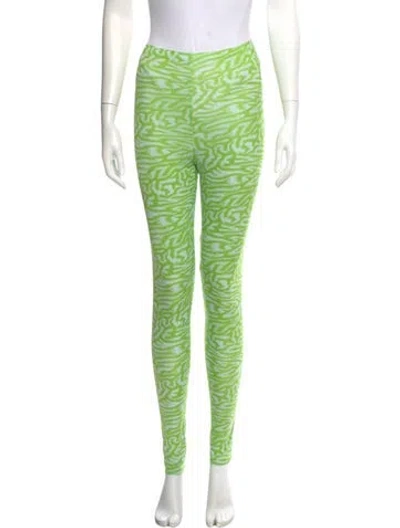 Pre-owned Maisie Wilen Printed Skinny Leg Pants In Green