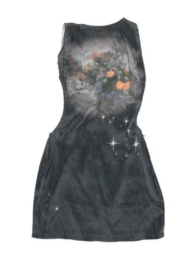 Pre-owned Maisie Wilen Silk Mini Dress In Grey