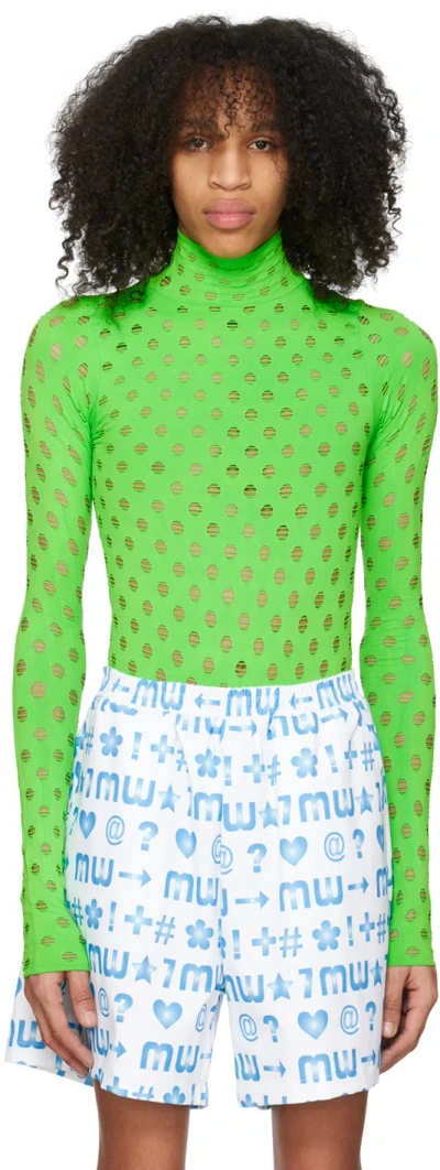 Maisie Wilen Ssense Exclusive Green Turtleneck In Chartreuse