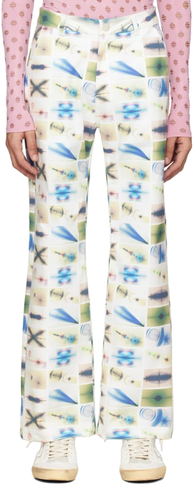 Maisie Wilen Ssense Exclusive White Trousers In Lens Flare Light