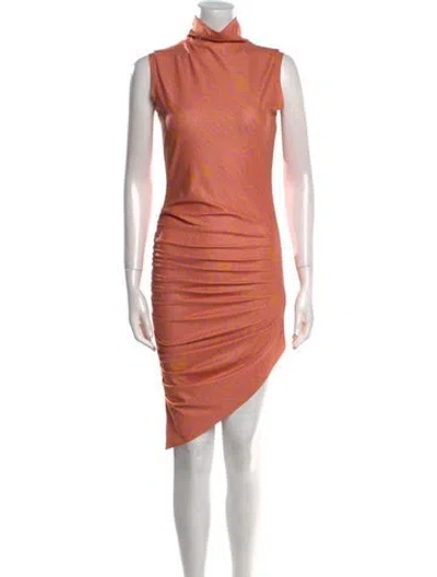 Pre-owned Maisie Wilen Turtleneck Knee-length Dress W/ Tags In Orange