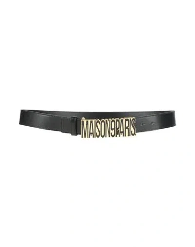 Maison 9 Paris Woman Belt Black Size 34 Leather