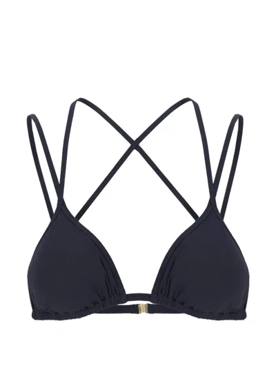 Maison Anami Cross-strap Triangle Bikini Top In Black