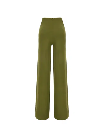 Maison Anami Logo-plaque Palazzo Pants In Green