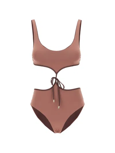 Maison Anami Reversible Cut-out Trikini In Pink