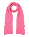 Maison Anje Woman Scarf Fuchsia Size - Merino Wool, Mohair Wool, Polyamide, Elastane In Pink