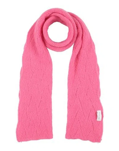 Maison Anje Woman Scarf Fuchsia Size - Merino Wool, Mohair Wool, Polyamide, Elastane In Pink