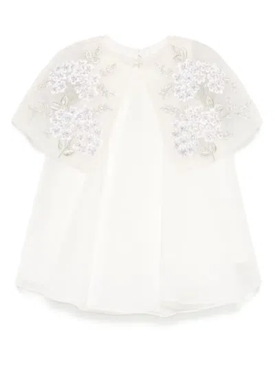 Maison Ava Babies' Bead-embroidered Dress In Neutrals