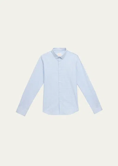 Maison Ava Kids' Boy's Grayson Gingham-print Button Down Shirt In Blue