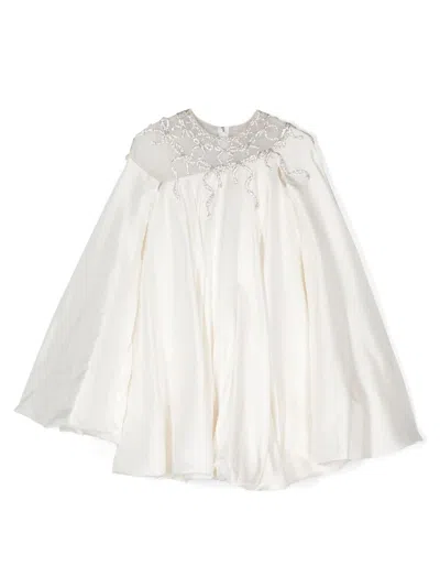 Maison Ava Kids' Crystal-embellished Dress In White