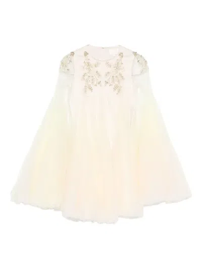 Maison Ava Crystal-embellished Tulle Dress In Yellow