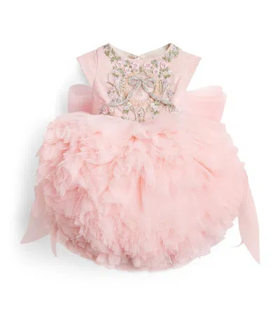 Maison Ava Kids' Embellished Bow Dress In Pink