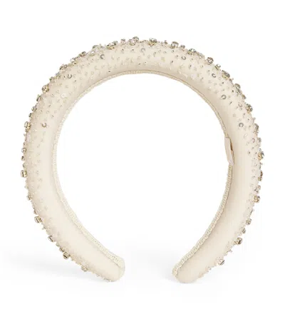 Maison Ava Kids' Embellished Headband In Ivory
