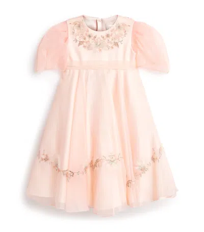 Maison Ava Kids' Embellished Midi Dress In Pink