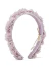 Maison Ava Floral-appliqué Beaded Headband In Pink