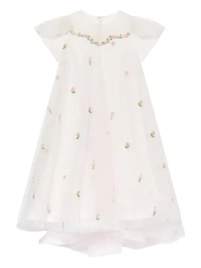 Maison Ava Kids' Floral-embroidered Dress In Pink