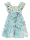 Maison Ava Floral-print Dress In Blue