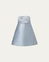 Maison Ava Girl's Seraphine Embellished Crystal Bow Mini Dress In Blue