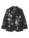 Maison Ava Boys Floral Lucien Blazer In Black