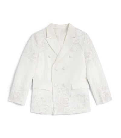 Maison Ava Kids'  Parker Double Breasted Blazer (4-14 Years) In Ivory