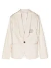 Maison Ava Single-breasted Cotton Blazer In Neutrals