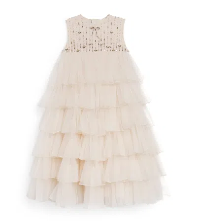Maison Ava Kids' Sleeveless Embellished Dress In Neutral