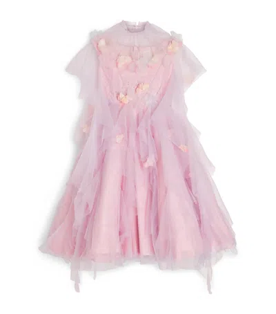 Maison Ava Kids'  Tulle-lace Floral Dress In Pink