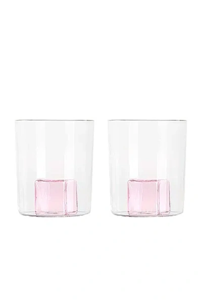 Maison Balzac 2 Pink Ice Gobelets In Clear & Pink