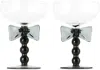 Maison Balzac Black Bow Coupes Set In Clear/smoke