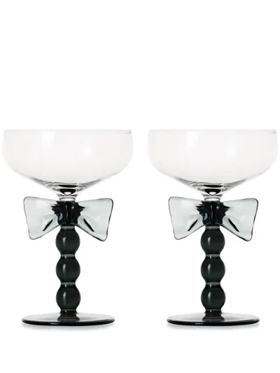 Maison Balzac Bow Coupes (set Of Two) In Nude