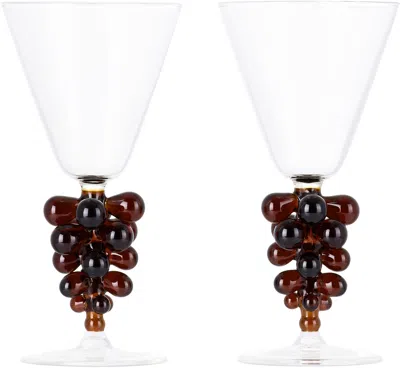 Maison Balzac Burgundy Bordeaux Wine Glass Set In Clear-amber