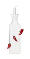 Maison Balzac Chili Bottle Clear/red In Transparent
