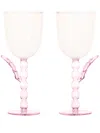Maison Balzac Clear Palmier Wine Glasses Set In Neutrals