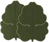 Maison Balzac Green & Off-white Fig Leaf Placemat Set In Olive/ivory