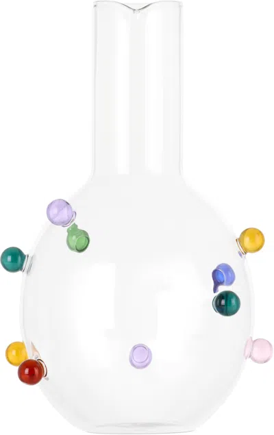 Maison Balzac Multicolor Pomponette Carafe In Clear/multi