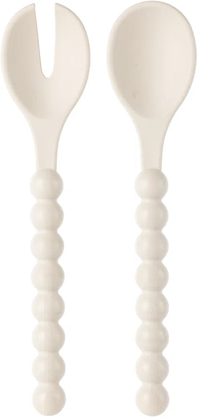 Maison Balzac Off-white Cloud Serving Spoons Set In Ivory