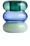 Maison Balzac Petite Pauline Candleholder In Teal  Azure  & Mint