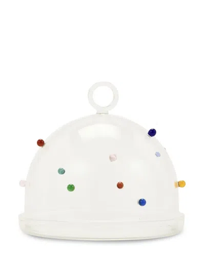 Maison Balzac Pomponette Bell Glass In White