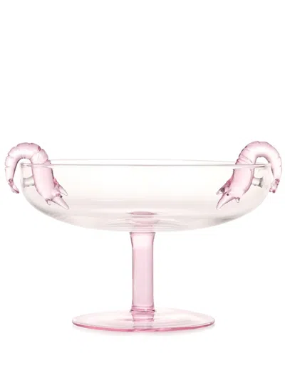 Maison Balzac Clear Prawn Cocktail Platter In Pink