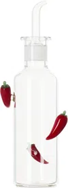 Maison Balzac Red 'the Chilli Bottle' Cruet In Clear/red