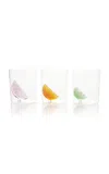 Maison Balzac Set-of-three Glass Tumblers In Multi